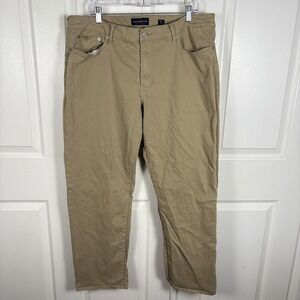 Lucky Brand 363 Straight Jeans Mens 38x30 Tan Khaki Stretch Denim Pants